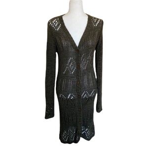 BCBGMaxAzria Crocheted Long Cardigan